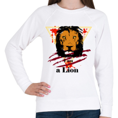PRINTFASHION Lion - Női pulóver - Fehér