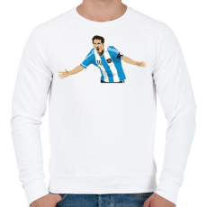 PRINTFASHION Lionel Messi - Férfi pulóver - Fehér