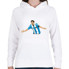 PRINTFASHION Lionel Messi - Női kapucnis pulóver - Fehér női pulóver, kardigán