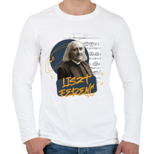 PRINTFASHION Liszt Ferenc - Férfi hosszú ujjú póló - Fehér férfi póló