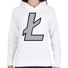 PRINTFASHION Litecoin - Női kapucnis pulóver - Fehér női pulóver, kardigán
