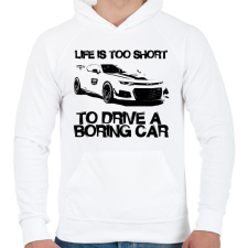 PRINTFASHION LITS - Camaro - Férfi kapucnis pulóver - Fehér férfi pulóver, kardigán