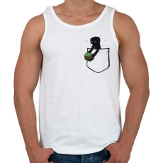 PRINTFASHION Little Pocket Enderman - Férfi atléta - Fehér