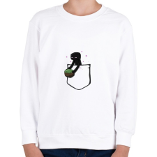 PRINTFASHION Little Pocket Enderman - Gyerek pulóver - Fehér gyerek pulóver, kardigán