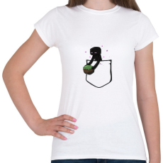 PRINTFASHION Little Pocket Enderman - Női póló - Fehér