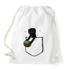 PRINTFASHION Little Pocket Enderman - Sportzsák, Tornazsák - Fehér tornazsák