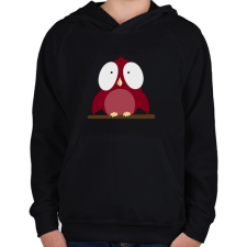 PRINTFASHION little red bird - Gyerek kapucnis pulóver - Fekete gyerek pulóver, kardigán