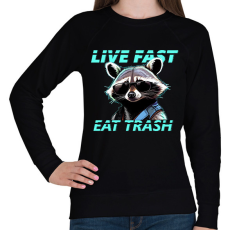 PRINTFASHION LIVE FAST EAT TRASH - Női pulóver - Fekete