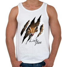PRINTFASHION Live free - Férfi atléta - Fehér atléta, trikó