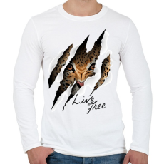 PRINTFASHION Live free - Férfi hosszú ujjú póló - Fehér