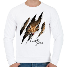 PRINTFASHION Live free - Férfi pulóver - Fehér