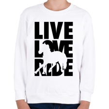 PRINTFASHION Live Love Ride lovas - Gyerek pulóver - Fehér gyerek pulóver, kardigán