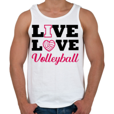 PRINTFASHION Live, Love, Volleyball - Férfi atléta - Fehér