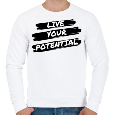 PRINTFASHION Live your Potential - Férfi pulóver - Fehér
