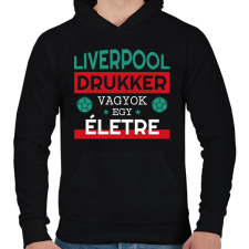 PRINTFASHION Liverpool drukker - Férfi kapucnis pulóver - Fekete férfi pulóver, kardigán