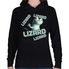PRINTFASHION lizard - Női kapucnis pulóver - Fekete