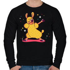 PRINTFASHION Llama Dabbing - Férfi pulóver - Fekete férfi pulóver, kardigán