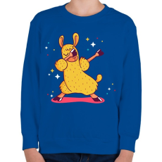 PRINTFASHION Llama Dabbing - Gyerek pulóver - Királykék