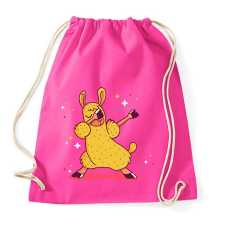 PRINTFASHION Llama Dabbing - Sportzsák, Tornazsák - Fukszia tornazsák