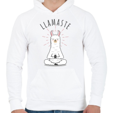 PRINTFASHION Llamaste yoga - Férfi kapucnis pulóver - Fehér női pulóver, kardigán