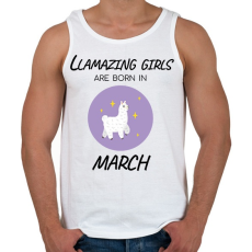 PRINTFASHION Llamazing girls are born is march - Férfi atléta - Fehér