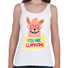 PRINTFASHION LLAMAZING - Női atléta - Fehér női trikó