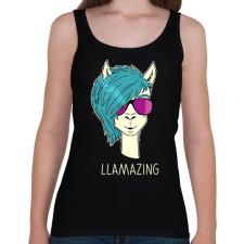 PRINTFASHION LLAMAZING - Női atléta - Fekete női trikó