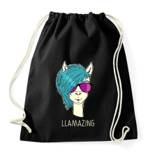 PRINTFASHION LLAMAZING - Sportzsák, Tornazsák - Fekete tornazsák