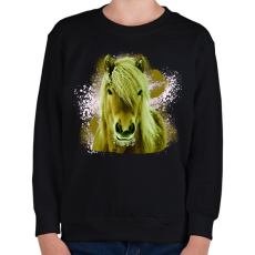 PRINTFASHION ló arc 4 - Gyerek pulóver - Fekete