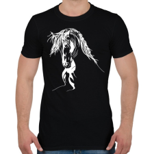 PRINTFASHION Ló arc - Férfi póló - Fekete férfi póló