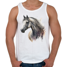 PRINTFASHION Ló - Férfi atléta - Fehér atléta, trikó