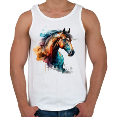 PRINTFASHION Ló - Férfi atléta - Fehér
