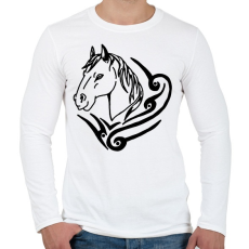 PRINTFASHION ló - Férfi hosszú ujjú póló - Fehér