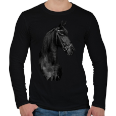 PRINTFASHION ló - Férfi hosszú ujjú póló - Fekete