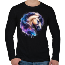 PRINTFASHION ló - Férfi hosszú ujjú póló - Fekete