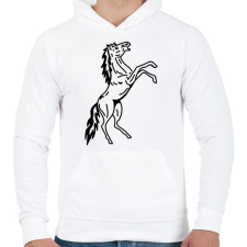 PRINTFASHION ló - Férfi kapucnis pulóver - Fehér férfi pulóver, kardigán