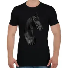 PRINTFASHION ló - Férfi póló - Fekete férfi póló