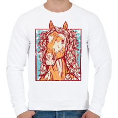 PRINTFASHION Ló - Férfi pulóver - Fehér