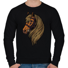 PRINTFASHION Ló - Férfi pulóver - Fekete