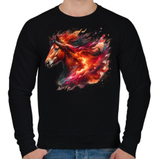 PRINTFASHION ló - Férfi pulóver - Fekete