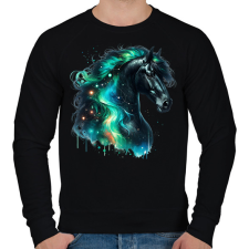 PRINTFASHION ló - Férfi pulóver - Fekete férfi pulóver, kardigán