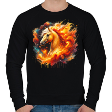 PRINTFASHION ló - Férfi pulóver - Fekete