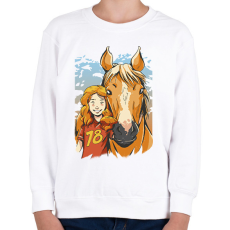 PRINTFASHION Ló gazdi - Gyerek pulóver - Fehér