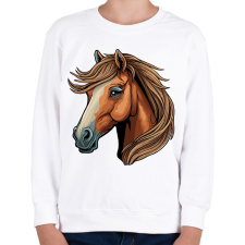 PRINTFASHION Ló - Gyerek pulóver - Fehér gyerek pulóver, kardigán