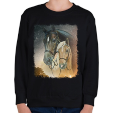 PRINTFASHION ló - Gyerek pulóver - Fekete gyerek pulóver, kardigán