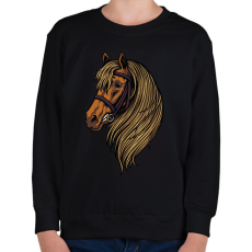 PRINTFASHION Ló - Gyerek pulóver - Fekete