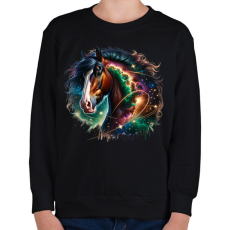 PRINTFASHION ló - Gyerek pulóver - Fekete