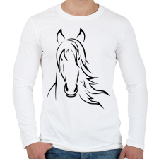 PRINTFASHION Ló minta - Férfi hosszú ujjú póló - Fehér férfi póló