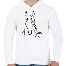 PRINTFASHION Ló minta - Férfi kapucnis pulóver - Fehér