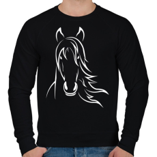 PRINTFASHION Ló minta  - Férfi pulóver - Fekete